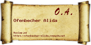 Ofenbecher Alida névjegykártya